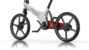 The Gocycle kickstand is made of durable and strong aluminium with dual legs to stand your Gocycle upright securely. Dual piston spring design and double bearing support give the kickstand a smooth and strong folding action. The kickstand is included with the Gocycle GS.